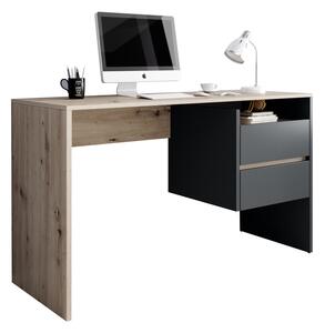KONDELA PC stôl, dub artisan/grafit-antracit, TULIO