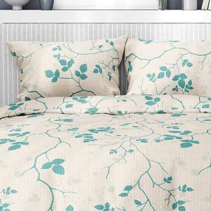 Goldea krepové posteľné obliečky - vzor 389 vetvičky s lístkami 140 x 200 a 70 x 90 cm