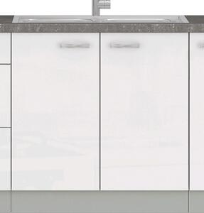 Kuchynská drezová skrinka Bianka 80ZL, 80 cm, biely lesk