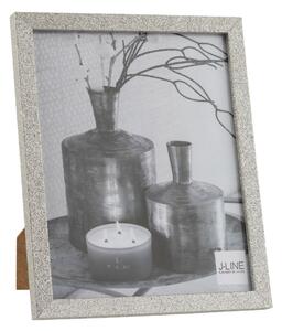 Strieborný dekoratívny fotorámik s flitrami Glitter silver - 22*2*27 cm / 20*25cm - J-Line by Jolipa