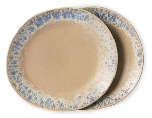 2ks béžový dezertný tanier 70s bark - Ø 22*2cm - HKLIVING