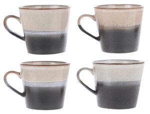 Čierny retro hrnček na Cappuccino 70s rock - 12 * 9,5 * 8,5 cm / 300ml - HKLIVING