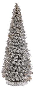 X-MAS Dekoračná jedľa trblietavá 28 cm - strieborná