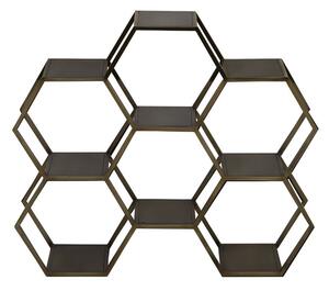 Bronzový antik kovový policový regál Hual v tvare plastu - 106*25*90cm - Light & Living