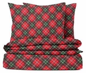 Ervi FLANELOVÉ bavlnené obliečky - Vianočný Tartan