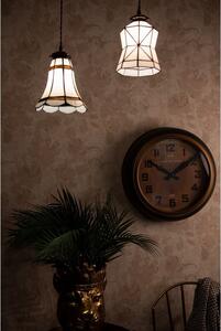 Stropná Tiffany lampa hnedé pruhy BrownLine - Ø 15*115 cm E14/max 1*25W - Clayre & Eef