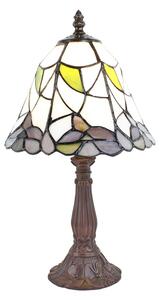 Stolná lampa Tiffany so zdobenou nohou Pinia - Ø 20*34 cm E14/max 1*25W - Clayre & Eef