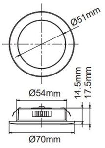 LED nábytkové svietidlo FURNILUX, 4 W, Ø 7 cm, IP44, matný chrom (FURNILUX 4W 12V 3CCT MAT CH)