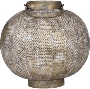 Champagne antik kovový okrúhly lampáš Stion - Ø24 *25 cm - Chic Antique