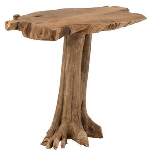 Prírodný barový stôl z teakového dreva na kmeni Root teak - 107*78*105cm - J-Line by Jolipa
