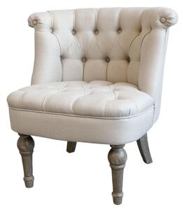 Béžové francúzske kreslo z ľanovej látky Lin - 67*66*71 cm - Chic Antique
