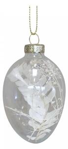Závesné sklenené vajíčko so suchými kvetmi vo vnútri - Ø 5*7 cm - Chic Antique