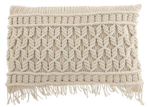 Biely vankúš s drhaným vzorom Macramé Cosy - 60*15*40 cm - J-Line by Jolipa