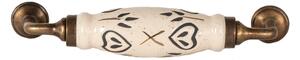 Nábytková úchytka / madlo s porcelánovým zdobením Mavita V - 17*5*3 cm - Clayre & Eef