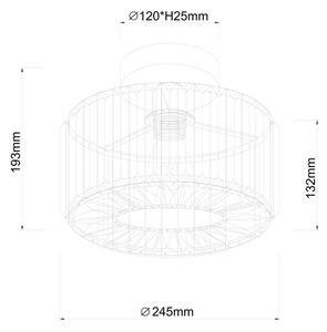 Stropné svietidlo VETRO 1xE27/15W/230V pr. 24,5 cm matný chróm