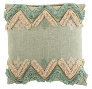 Tyrkysový vankúš so výplňou a strapcami Zig zag blue - 45*11*45cm - J-Line by Jolipa