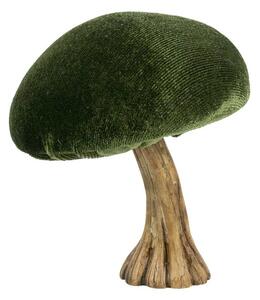Zamatová dekorácia zelená huba Mushroom - 10*10*10cm - Mars & More