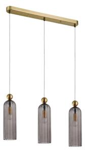 Závesný luster na lanku PIEGA 3xE14/40W/230V mosadz/dymovo čierna