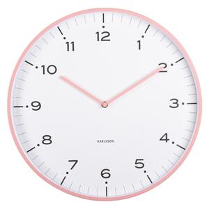 Dizajnové nástenné hodiny Karlsson 6011PI ružové,priemer 40 cm