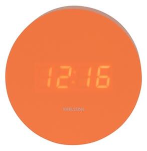 Karlsson 5981OR dizajnové LED hodiny s budíkomoranžové, priemer 9 cm