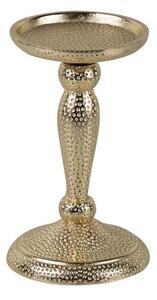 Champagne lesklý široký kovový svietnik s vyrytými bodkami Hamme - Ø 10*17cm - Mars & More