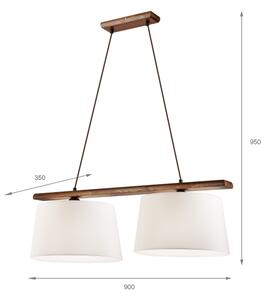 Luster na lanku AIDA 2xE27/60W/230V pr. 35 cm dub/orech