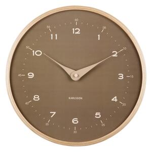 Dizajnové nástenné hodiny Karlsson 5995MG hnedé,priemer 30 cm