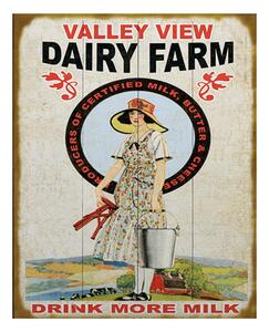 Nástenná kovová ceduľa Dairy Farm - 20*1*25 cm - Clayre & Eef