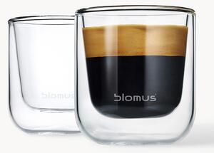 Sklenený hrnček na espresso s dvojitými stenami Nero, 2 ks