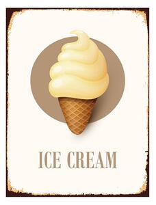 Biela antik nástenná kovová ceduľa Ice Cream - 25*1*33 cm - Clayre & Eef