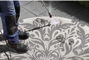 Sivo-krémový vonkajší koberec NORTHRUGS Madrid, ⌀ 140 cm