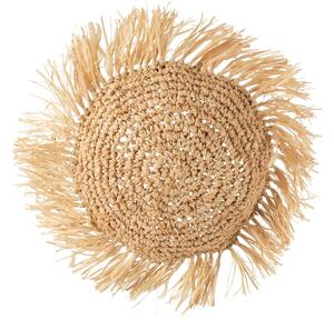 Dekoračný okrúhly vankúšik z prírodnej trávy Raffia natural - 45*15*45 cm - J-Line by Jolipa