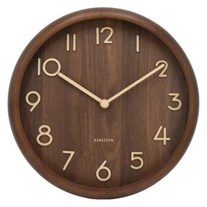 Dizajnové nástenné hodiny Karlsson 6021DW hnedé,priemer 30 cm