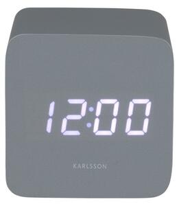 Karlsson 5982GY dizajnové LED hodiny s budíkom sivá, 7 cm