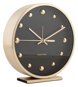 Karlsson 5970BK dizajnové stolové hodiny/budíkčierne, priemer 16 cm