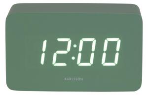 Karlsson 5983GR dizajnové LED hodiny s budíkomzelené, 10 cm