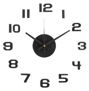 Karlsson 6001BK dizajnové samolepiace hodinyčierne, priemer 40 cm