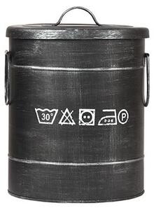 Čierny kovový kôš na špinavé prádlo LABEL51, ⌀ 26 cm