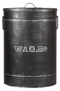 Čierny kovový kôš na špinavé prádlo LABEL51, ⌀ 40 cm