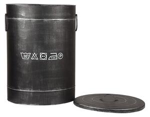 Čierny kovový kôš na špinavé prádlo LABEL51, ⌀ 40 cm