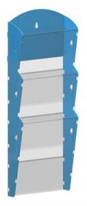 Nástenný plastový zásobník na prospekty - 1 x 3 A4, modrý