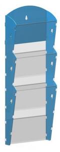 Nástenný plastový zásobník na prospekty - 1x3 A5, modrý