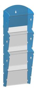 Nástenný plastový zásobník na prospekty - 1 x 3 A5, modrý