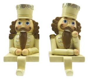 Háčik na vianočnú pančuchu Luskáčik v zlatom - 7*6*12 cm - Clayre & Eef