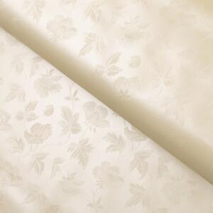 PVC obrus Popínavé kvety s lístkami na krémovom PV-222 - metráž š. 140 cm