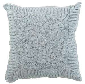 Pomněnkový bavlnený vankúš s čipkou Lace blue - 42*12*42cm - J-Line by Jolipa