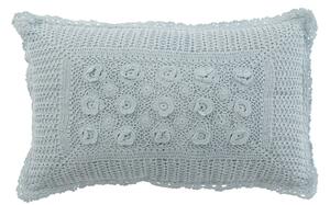 Pomněnkový bavlnený vankúš s čipkou Lace blue - 50*10*30cm - J-Line by Jolipa