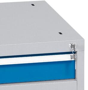 Závesný dielenský box na náradie k pracovným stolom do dielne WL/BL, 4 zásuvky, 565 x 580 x 450 mm
