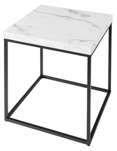 Dizajnový odkladací stolík Haines 45 cm vzor biely mramor