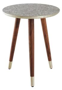 Dizajnový odkladací stolík Hadelinde 50 cm antik strieborný